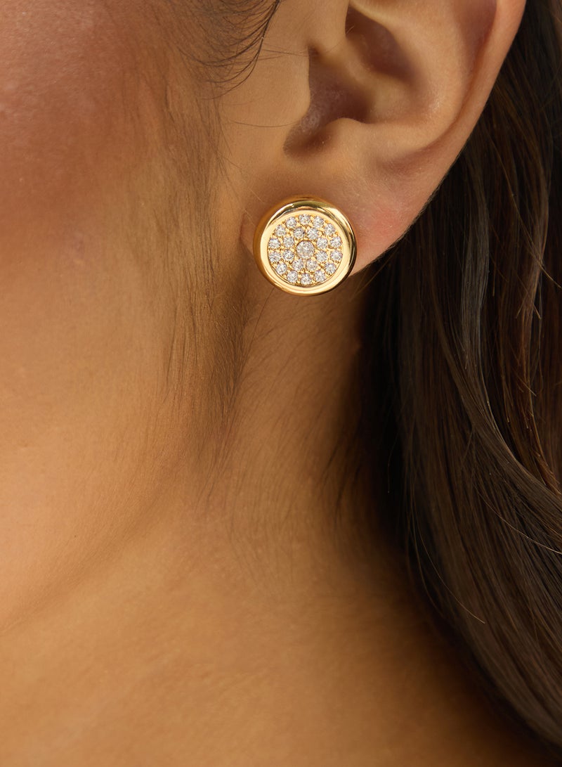 ELLA Gold Rhinestone Embellished Stud Earrings Silver - Image 4